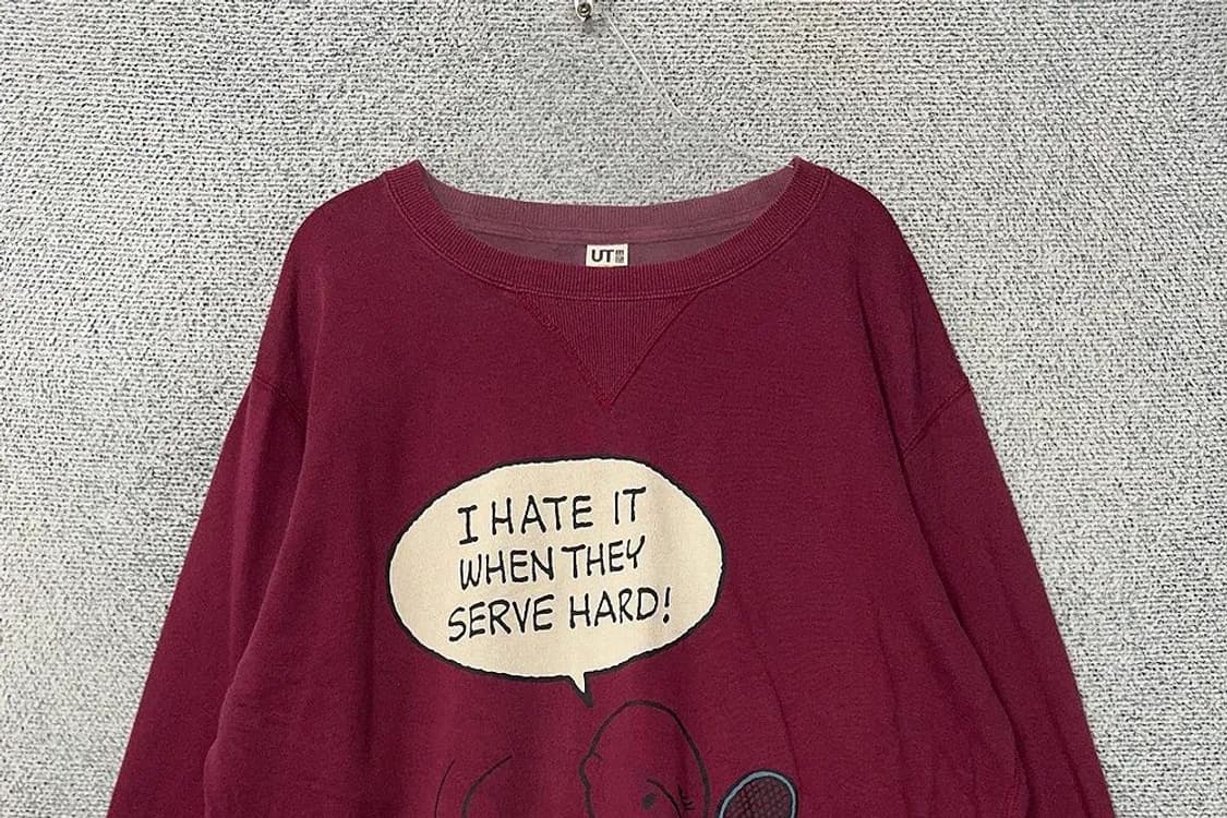 유니클로 프린팅 와인 맨투맨 XL 상품이미지3