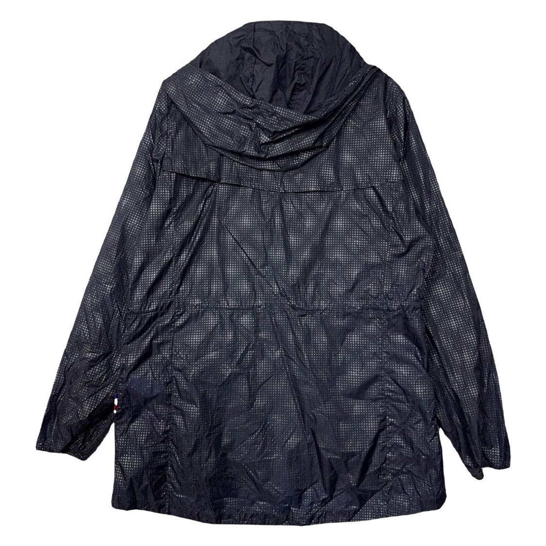 엘르 체크 네이비 로고 기능성 롱 후드 바람막이 95 상품이미지2