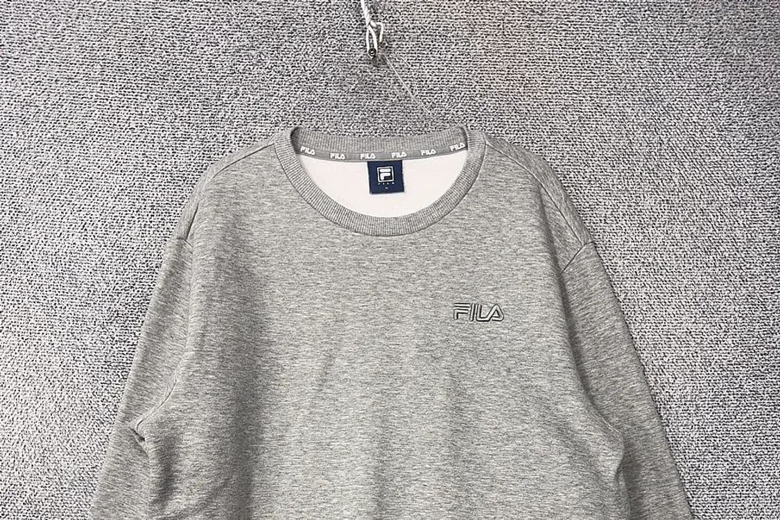 휠라 라이트 그레이 로고 맨투맨 XL 상품이미지3