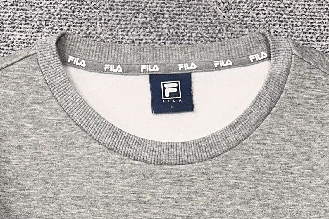 휠라 라이트 그레이 로고 맨투맨 XL 상품이미지5