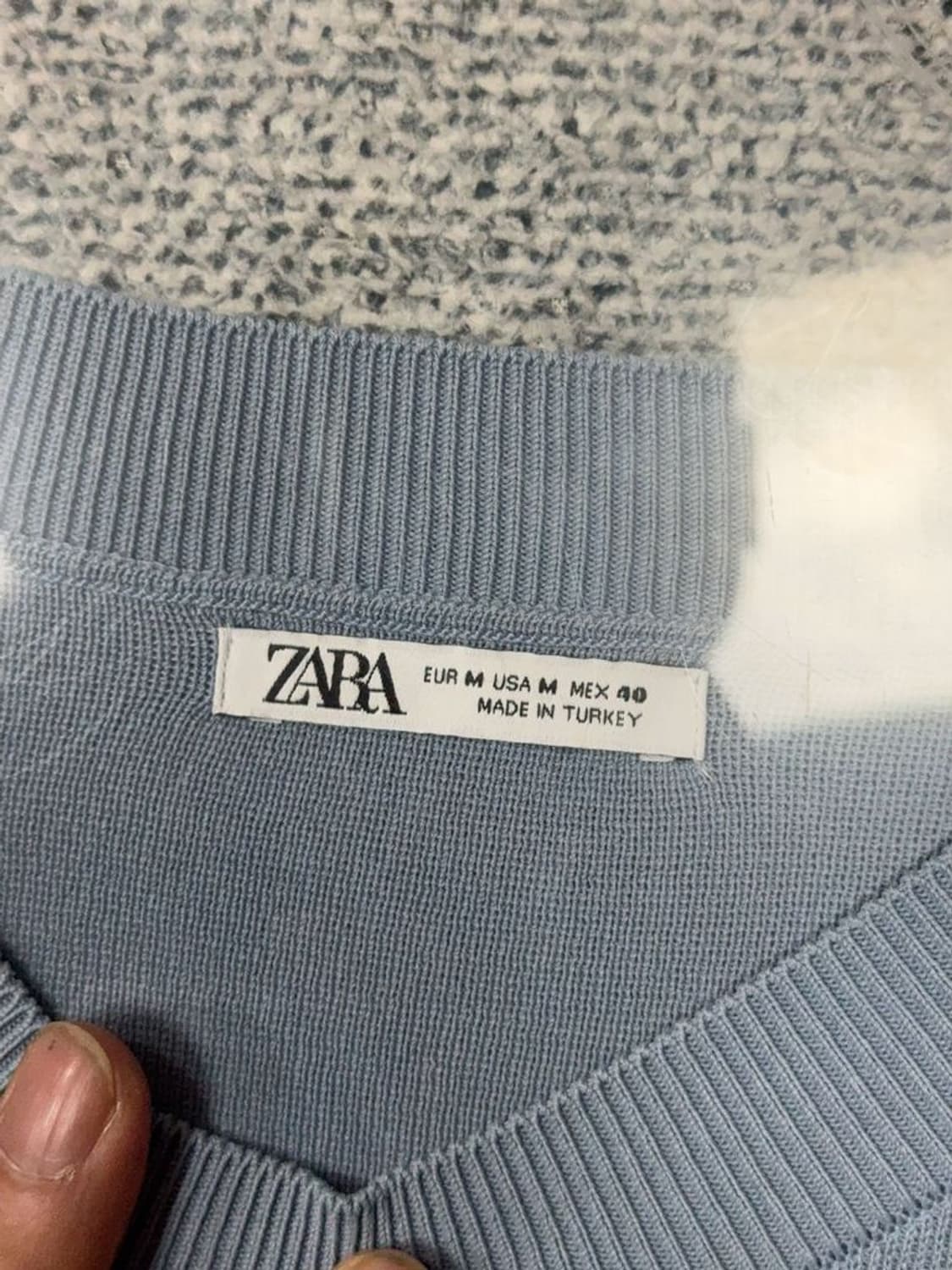 자라 라이트 블루 캐주얼 비스코스 니트 M 상품이미지8