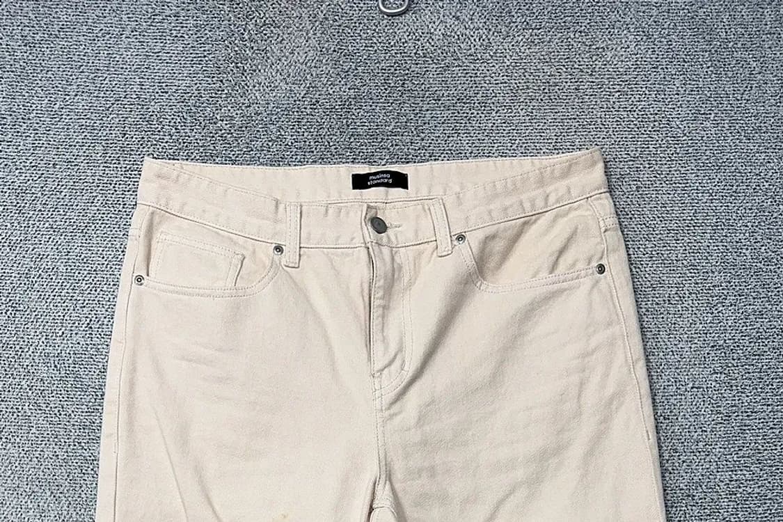 무신사스탠다드 크림 와이드 데님팬츠 34 상품이미지3