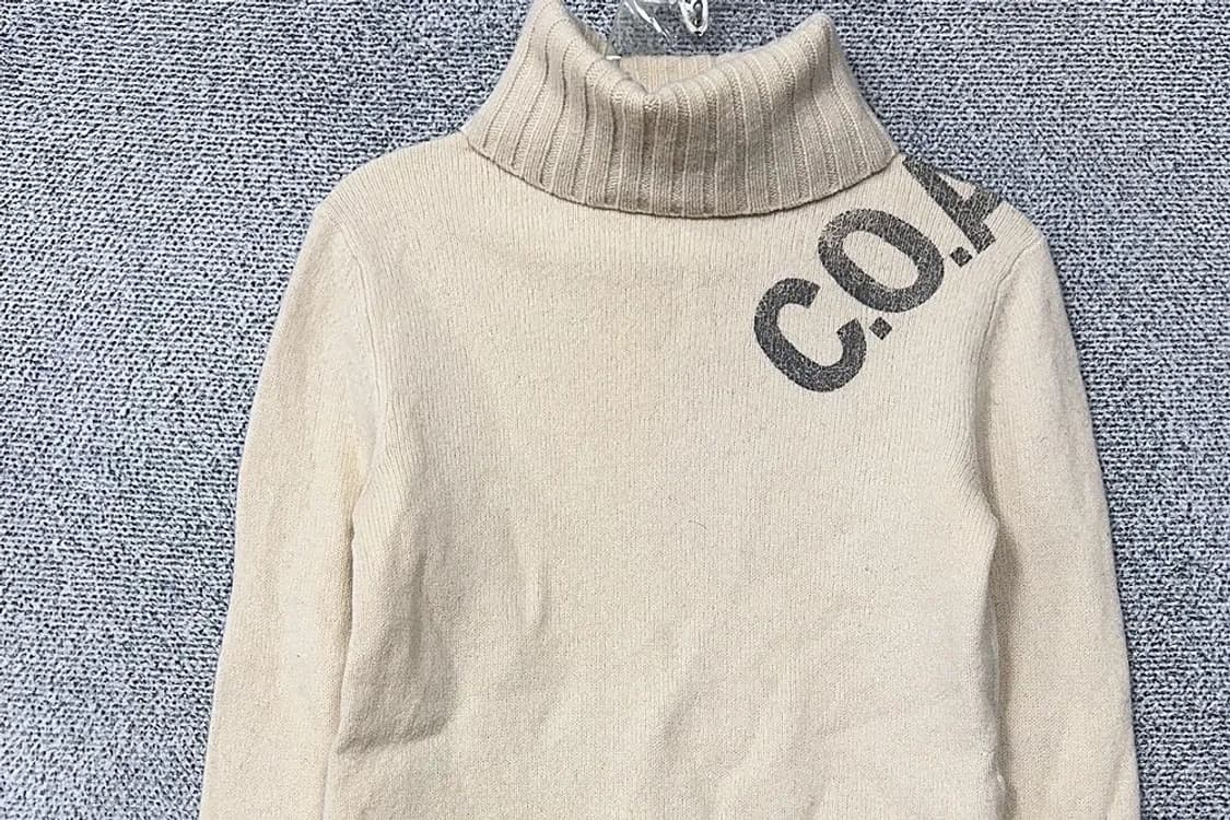 코악스 프린팅 크림 폴라 니트 S 상품이미지3