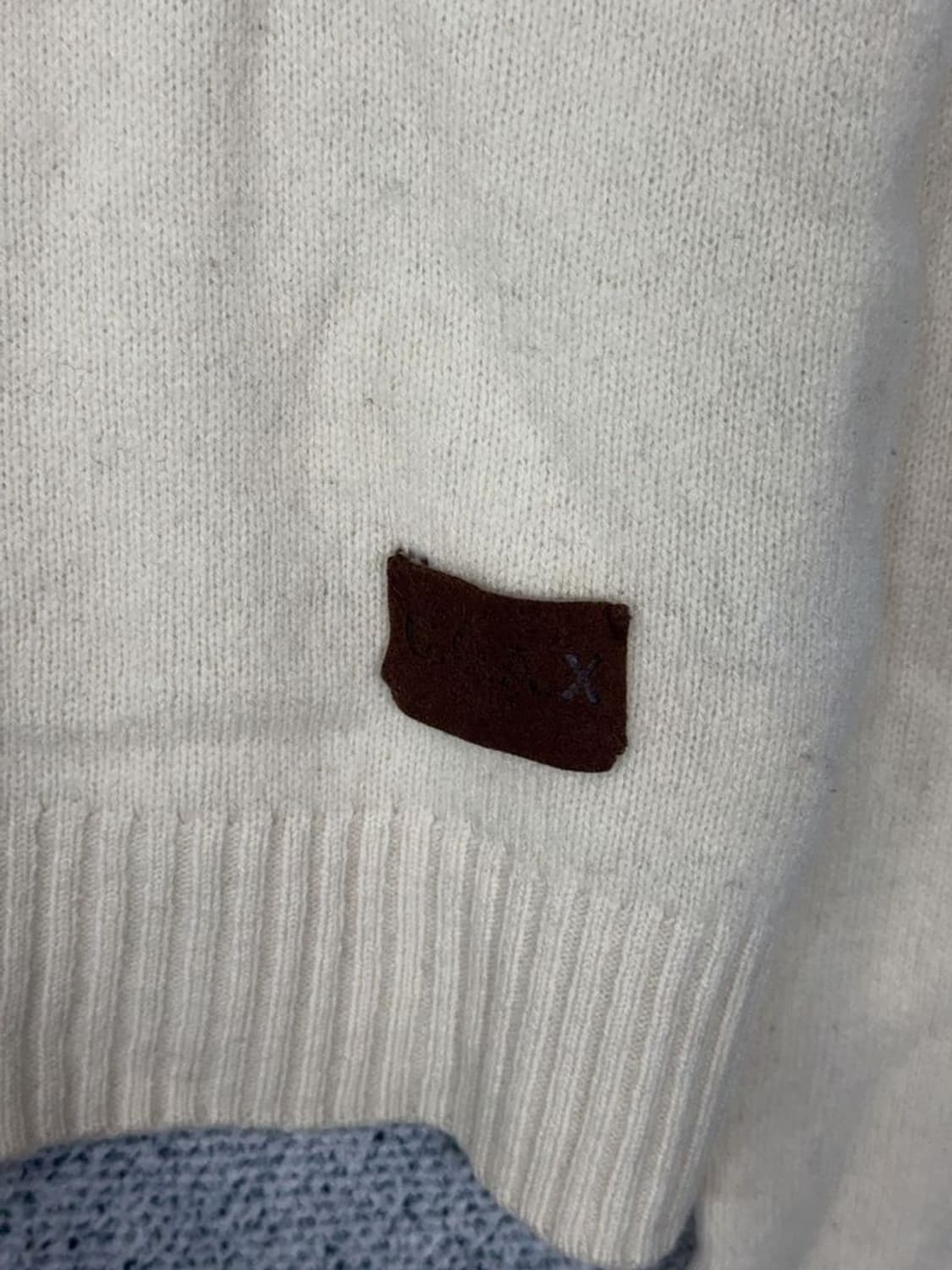 코악스 프린팅 크림 폴라 니트 S 상품이미지5