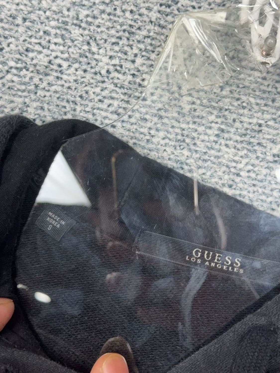 게스 센터 로고 프린팅 블랙 남성 후드티 S 상품이미지8