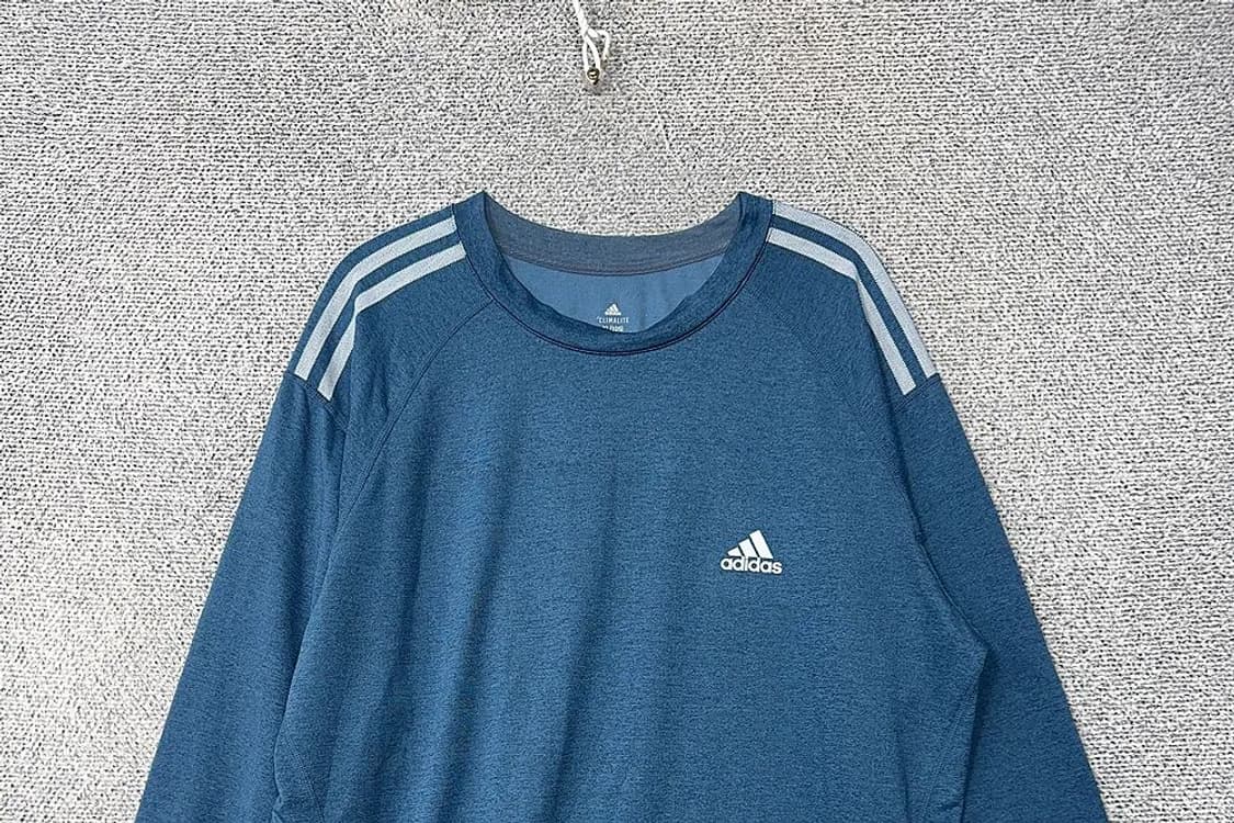 아디다스 네이비 로고 삼선 기능성 긴팔티 XL(105) 상품이미지3