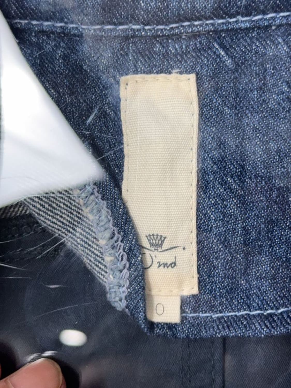 오즈세컨 빈티지 투톤 데님 오버핏 코트 자켓 44 상품이미지7