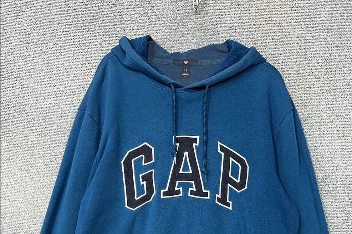 갭 로고 블루 후드티 M 상품이미지3