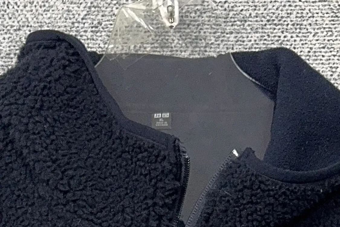 유니클로 블랙 양털 뽀글이 후드 집업 XL 상품이미지5