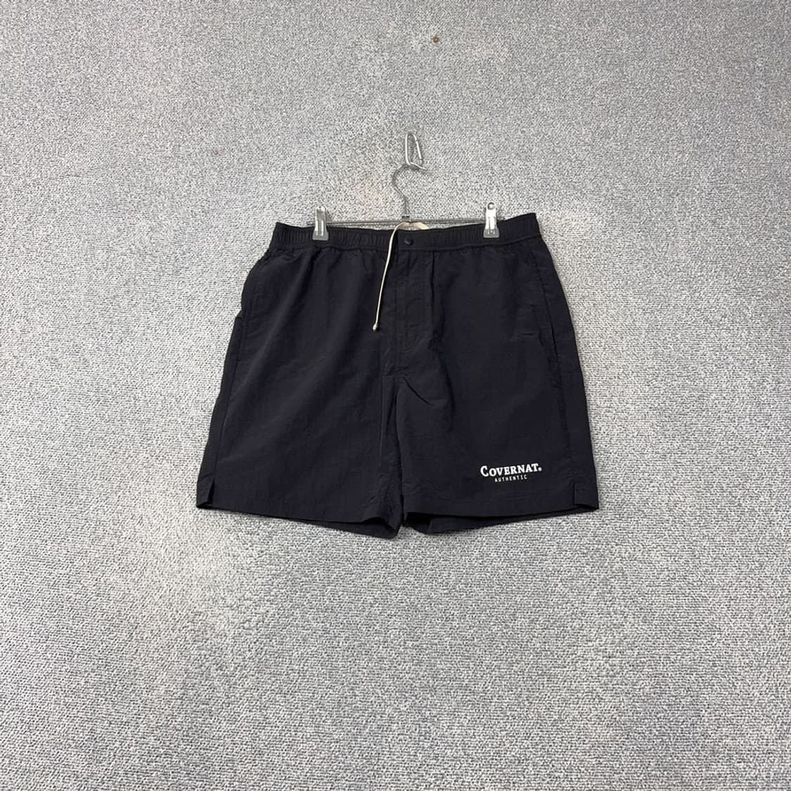 커버낫 블랙 로고 밴딩 나일론 반바지 LARGE 상품이미지1