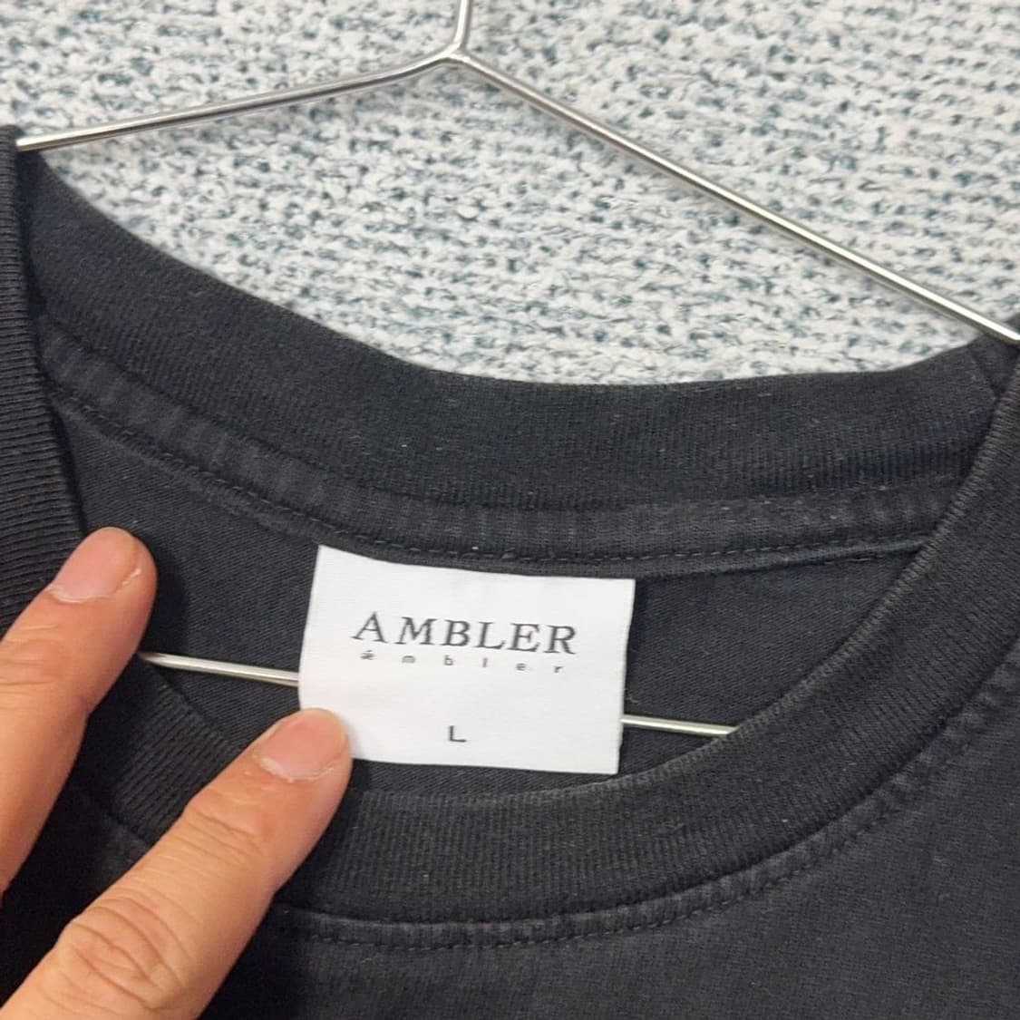AMBLER 프린팅 블랙 반팔 티 L 상품이미지6