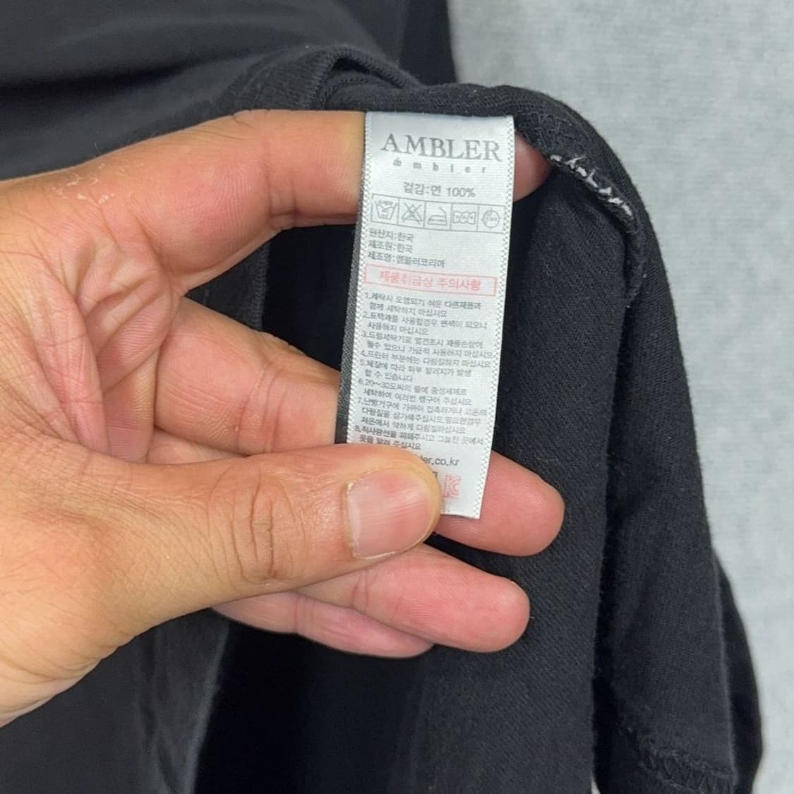 AMBLER 프린팅 블랙 반팔 티 L 상품이미지7