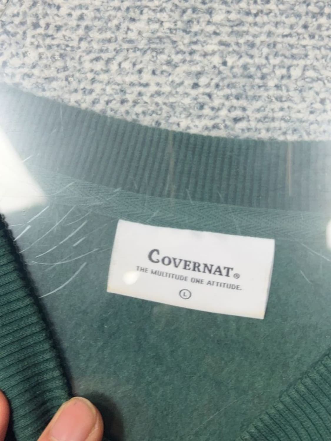 커버낫 자수 로고 그린 맨투맨 L 상품이미지8