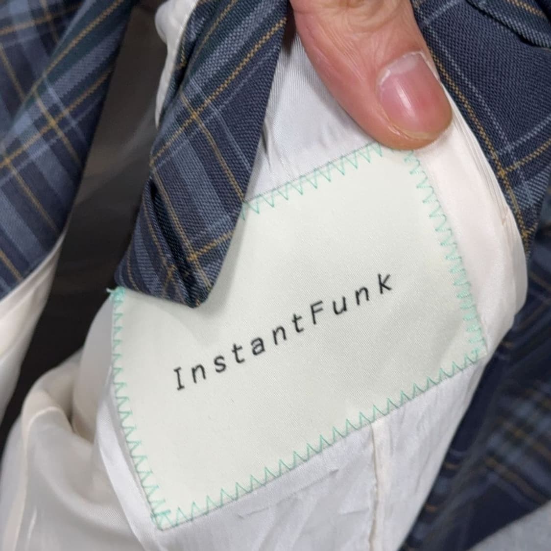 INSTANTFUNK 체크 네이비 블레이저 자켓 0 상품이미지8