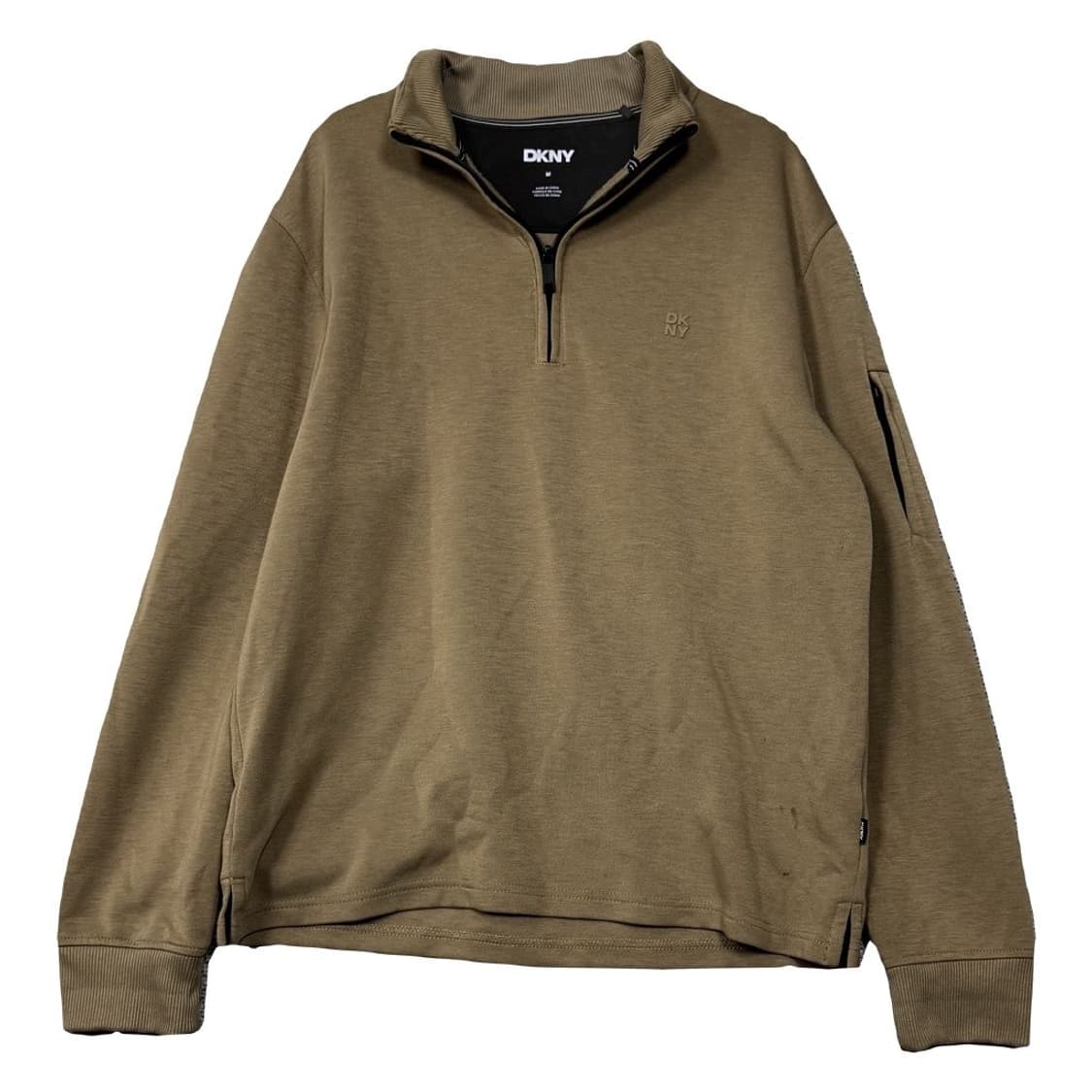DKNY 카키 사이드 포켓 캐주얼 반집업 맨투맨 L 상품이미지1