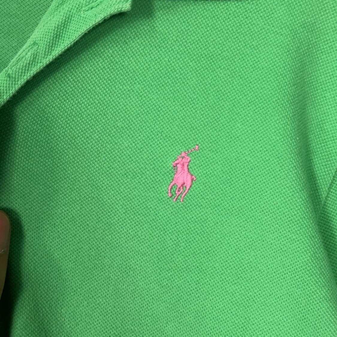 폴로 빈티지 로고 그린 긴팔 카라티 L 상품이미지5