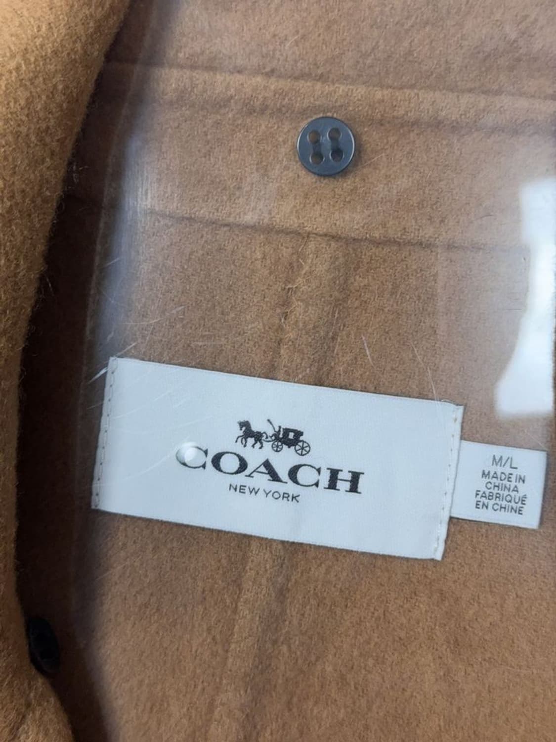 코치 카멜 버튼 클래식 망토 오버핏 코트 M/L 상품이미지6