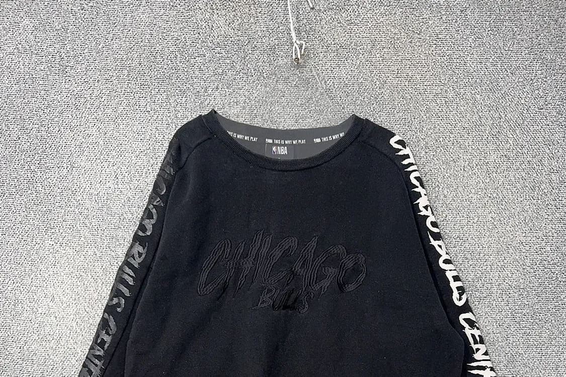 엔비에이 프린팅 블랙 레이어드 맨투맨 L 상품이미지3