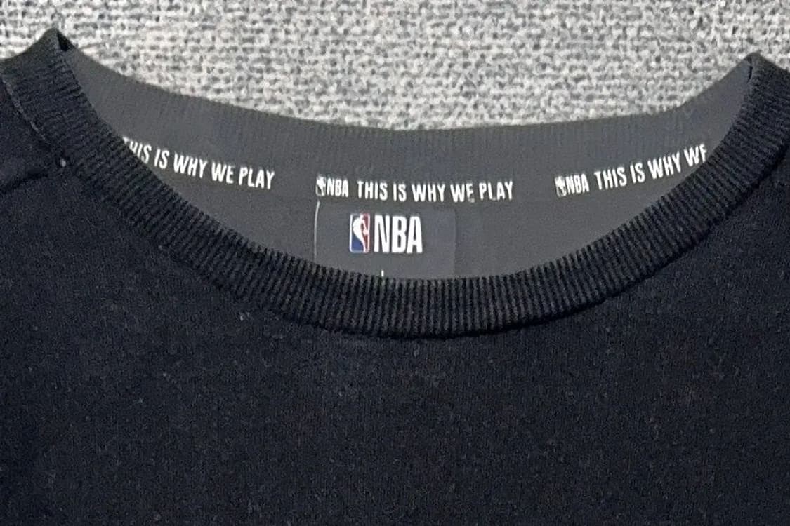 엔비에이 프린팅 블랙 레이어드 맨투맨 L 상품이미지5