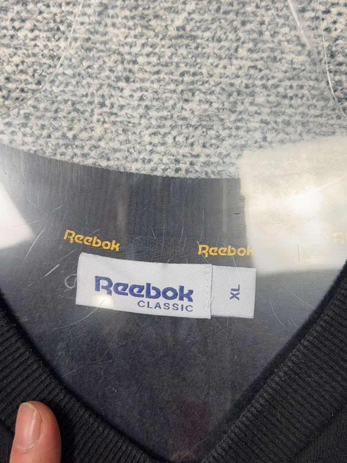 리복 블랙 로고 맨투맨 XL 상품이미지8