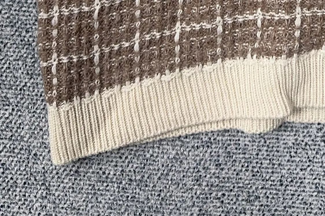 이프네 체크 베이지 니트 조끼 FREE 상품이미지6