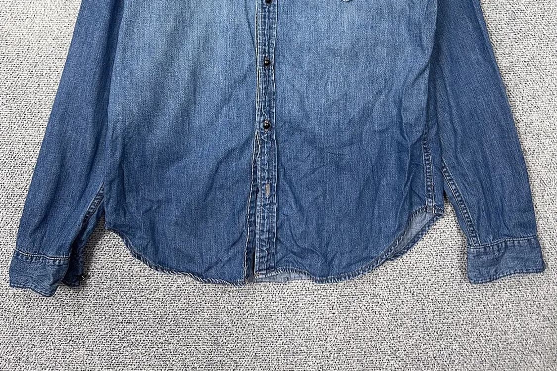 후아유 블루 빈티지 워싱 데님 셔츠 L 상품이미지4