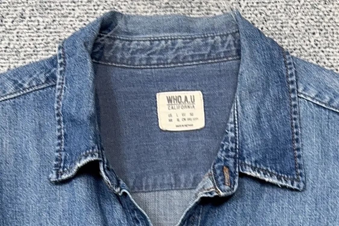 후아유 블루 빈티지 워싱 데님 셔츠 L 상품이미지5