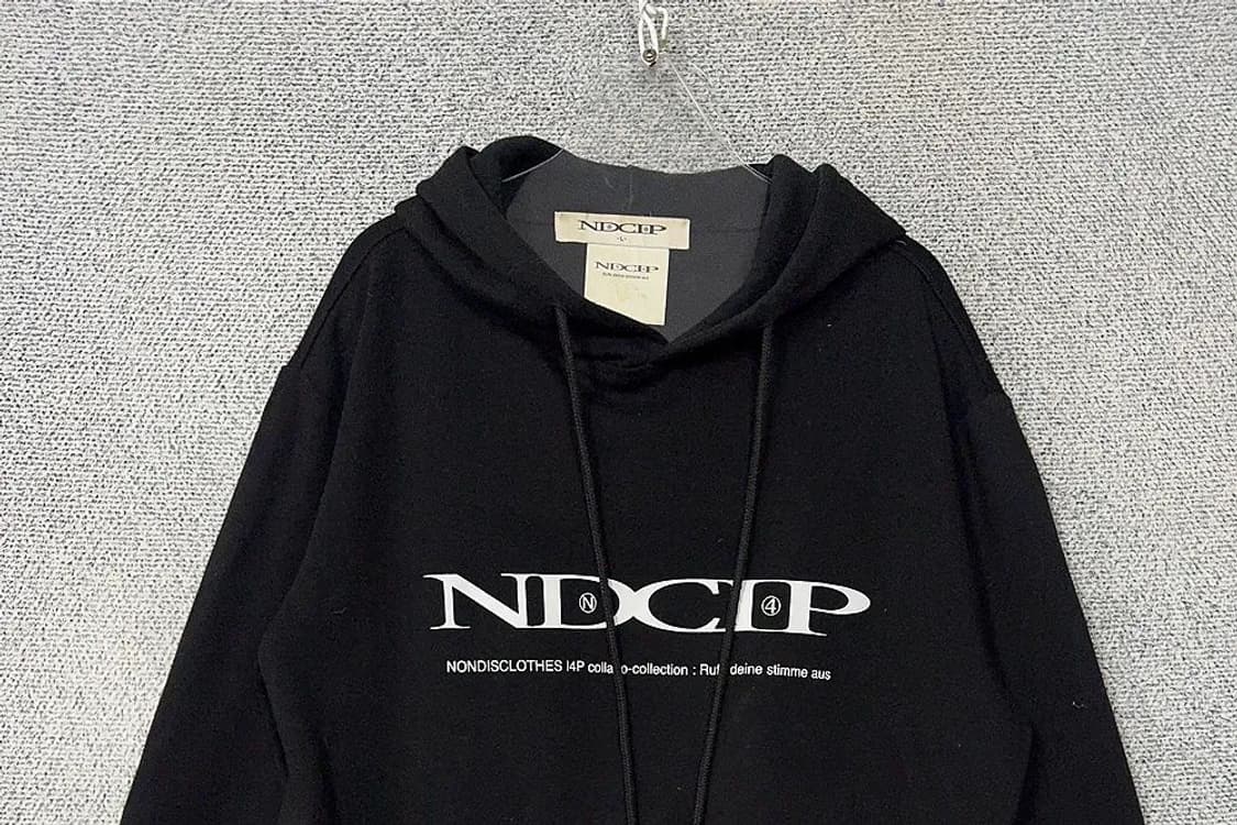 논디스클로즈 프린팅 블랙 후드티 L 상품이미지3
