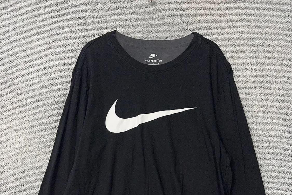 나이키 빅스우시 프린팅 블랙 긴팔티 L 상품이미지3