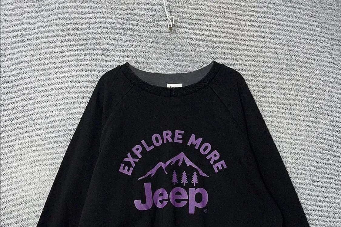 지프 프린팅 블랙 맨투맨 XL 상품이미지3