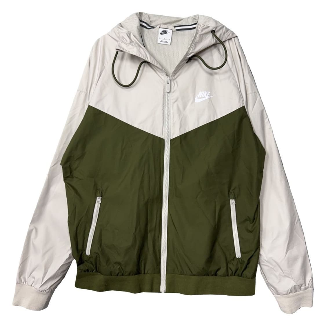 나이키 베이지 카키 투톤 기능성 후드 바람막이 L 상품이미지1