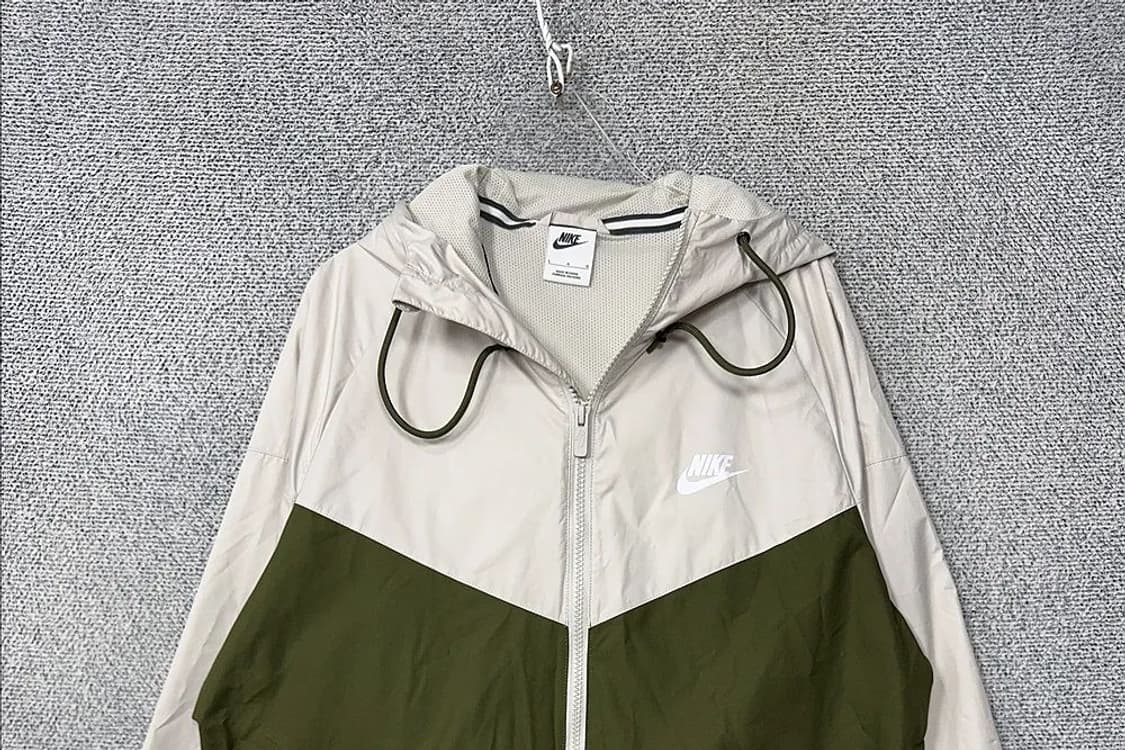 나이키 베이지 카키 투톤 기능성 후드 바람막이 L 상품이미지3