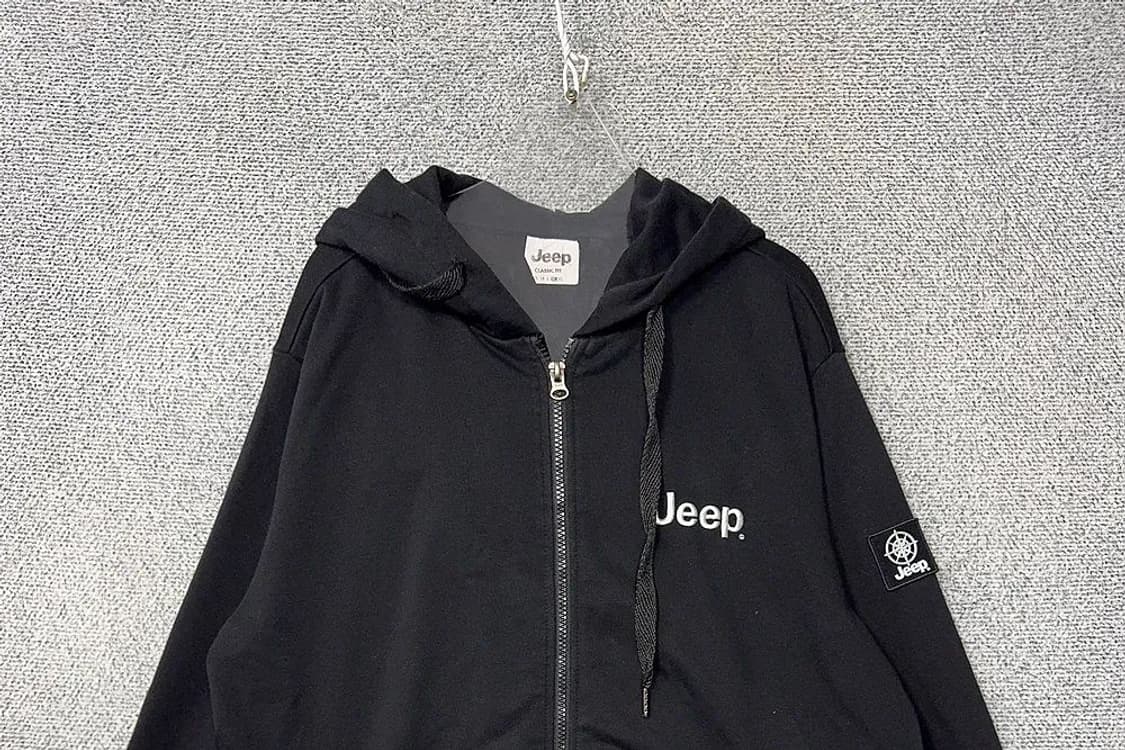 지프 블랙 로고 클래식핏 후드 집업 XL 상품이미지3