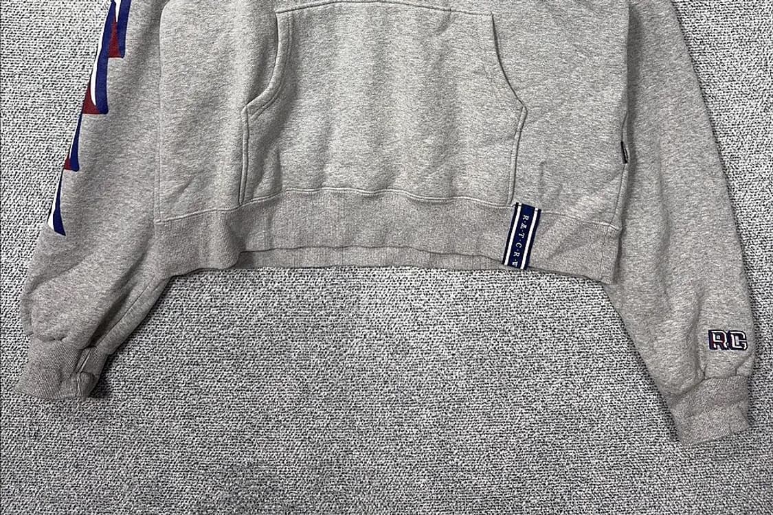 로맨틱크라운 라이트 그레이 로고 오버핏 후드티 M 상품이미지4