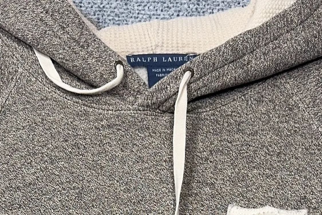 폴로 랄프로렌 그레이 배색 양털 후드티 M 상품이미지5