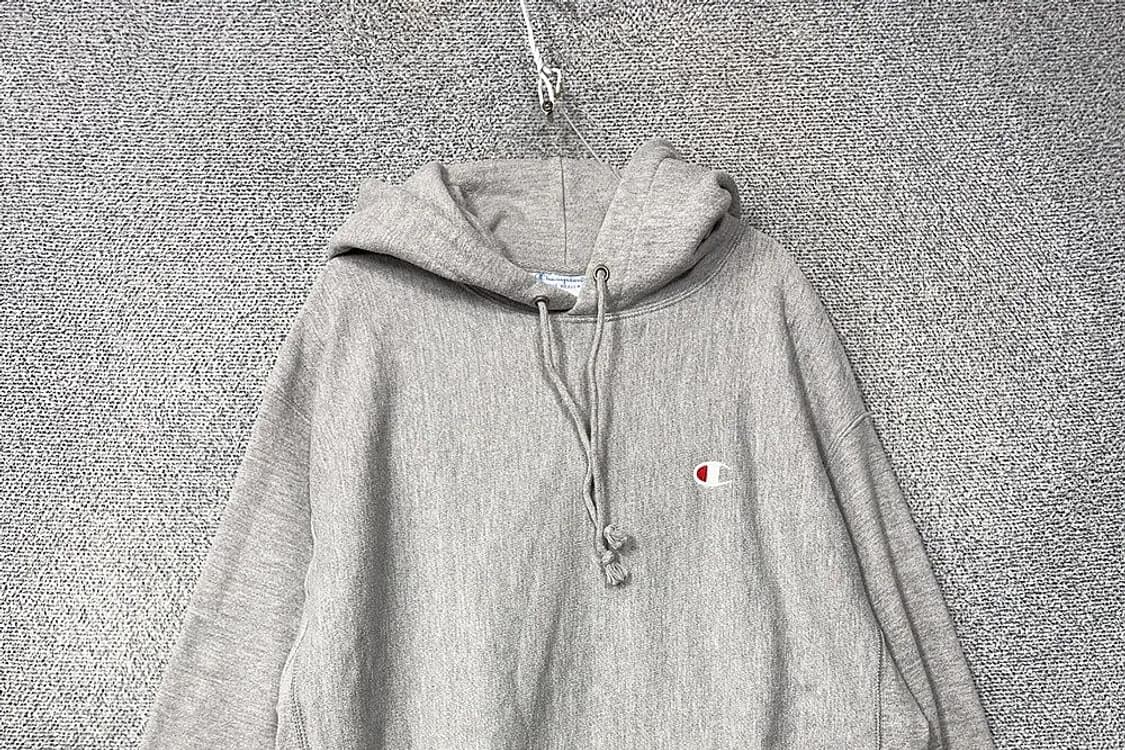 챔피온 라이트 그레이 리버스위브 하드 코튼 후드티 L 상품이미지3