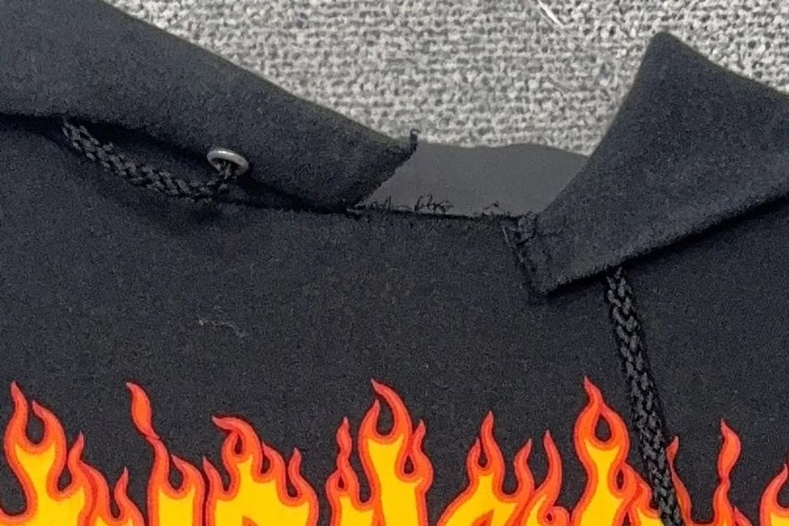 트래셔 불꽃 프린팅 그레이 후드티 L(42-44) 상품이미지5