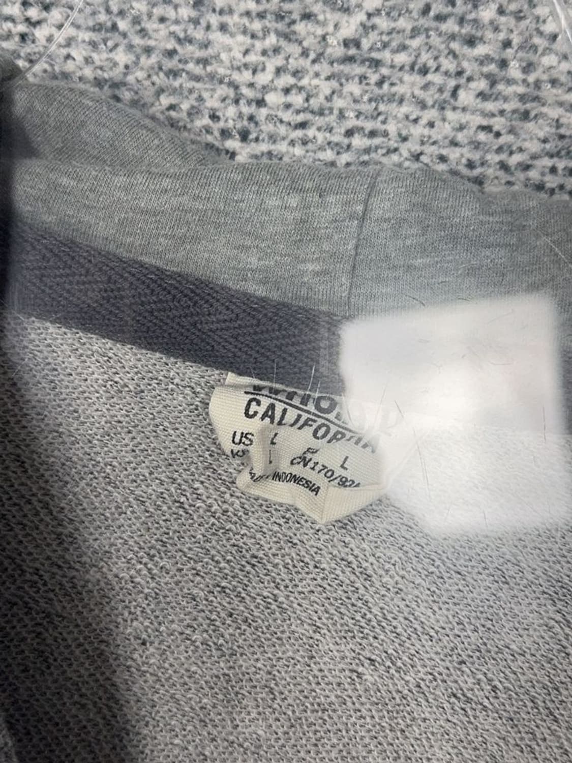 후아유 자수 로고 그레이 후드 집업 L 상품이미지8