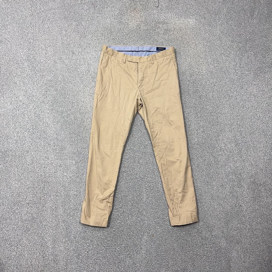 폴로 슬림핏 남성 캐주얼 베이지 면바지 30 32 상품이미지1