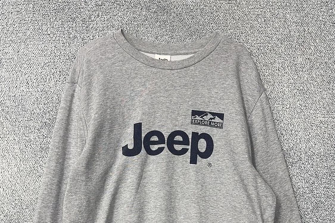 지프 프린팅 라이트 그레이 맨투맨 XL 상품이미지3