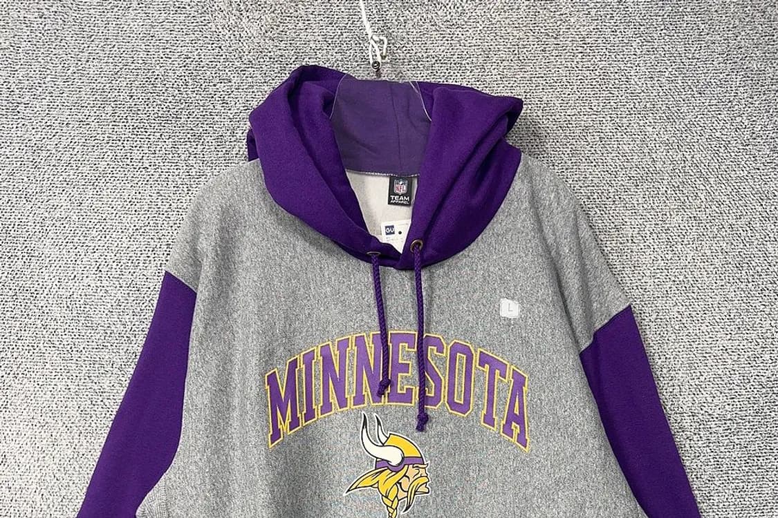 [새상품]NFL 퍼플 그레이 나그랑 프린팅 빈티지 후드티 L 상품이미지3