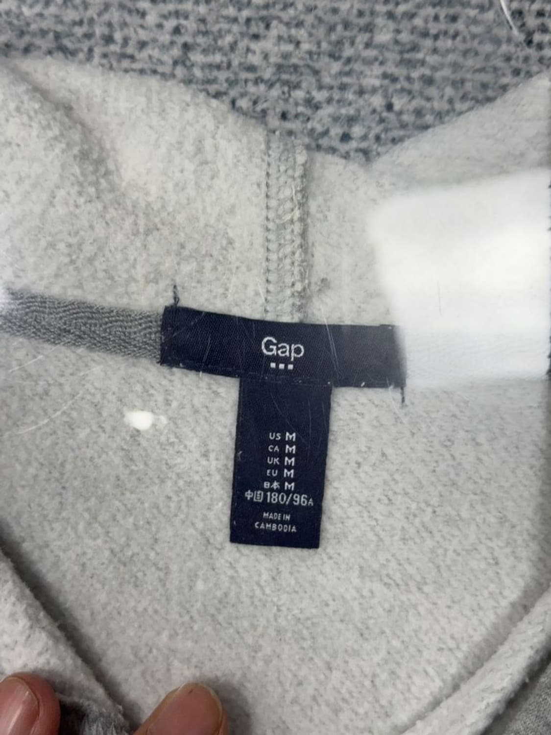 갭 캐주얼 로고 라이트 그레이 후드티 M 상품이미지8