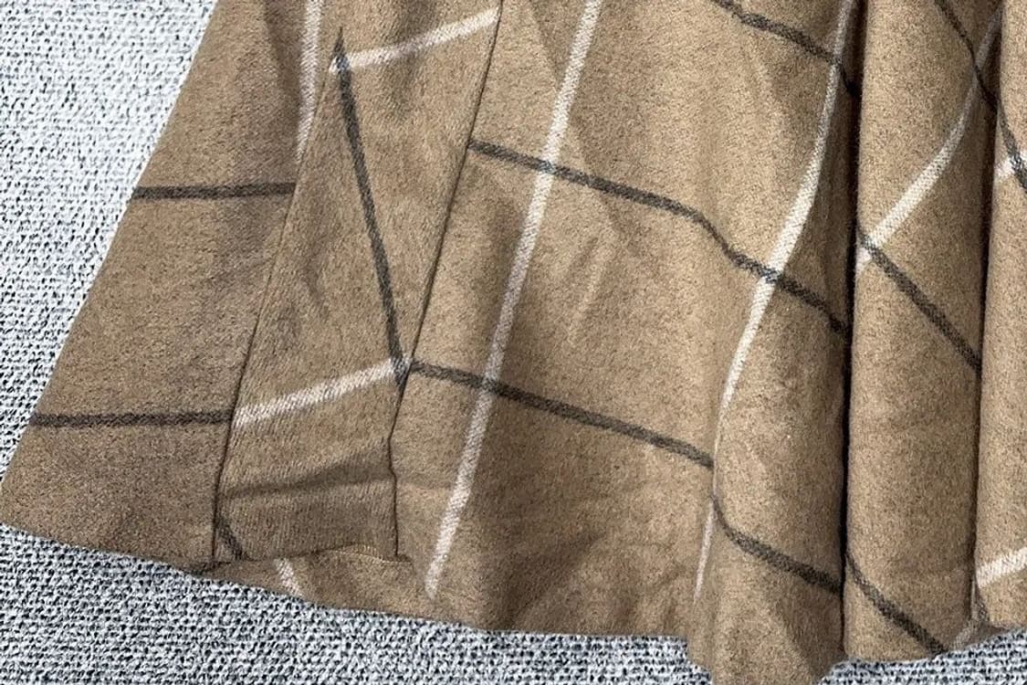 자라 체크 베이지 스커트 M 상품이미지6