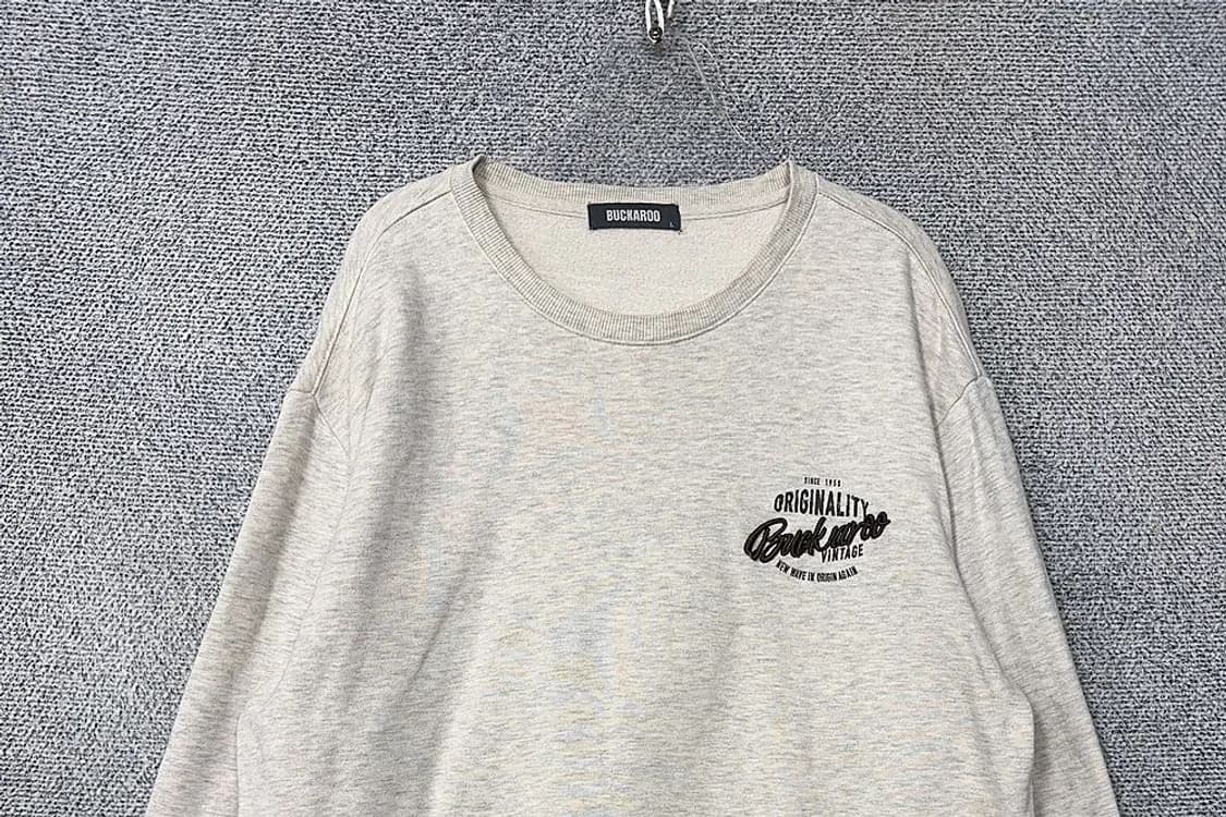 버커루 라이트 그레이 로고 맨투맨 L 상품이미지3