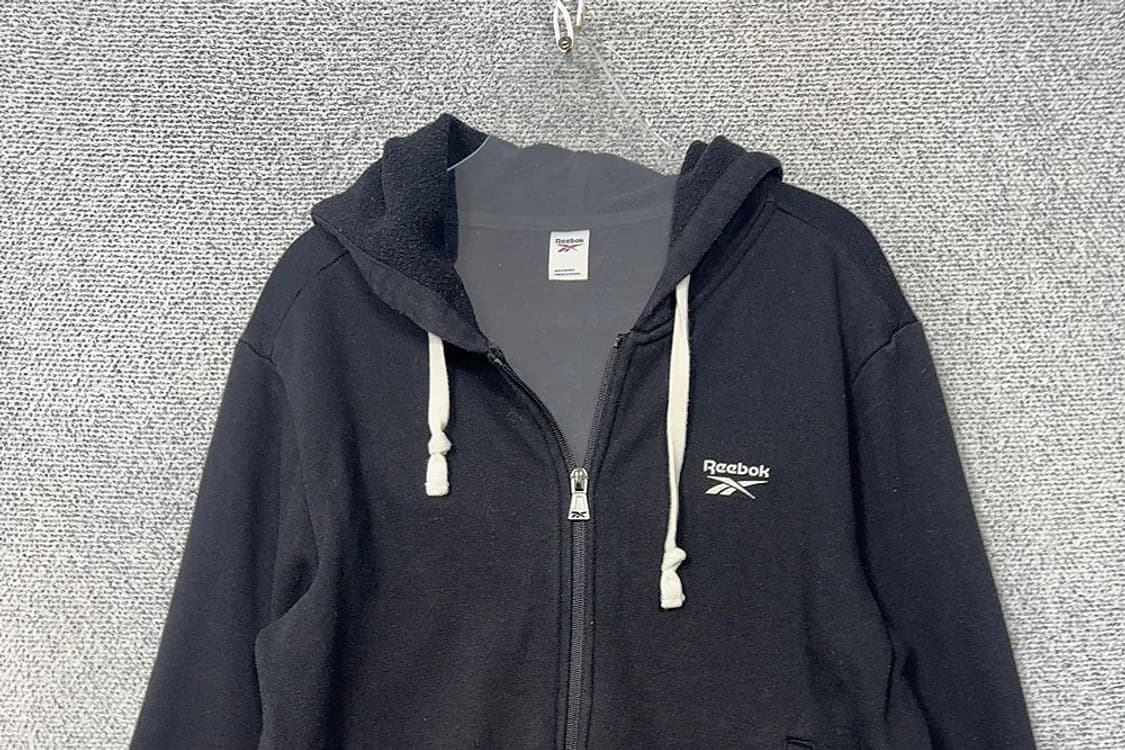 리복 네이비 로고 후드 집업 S 상품이미지3