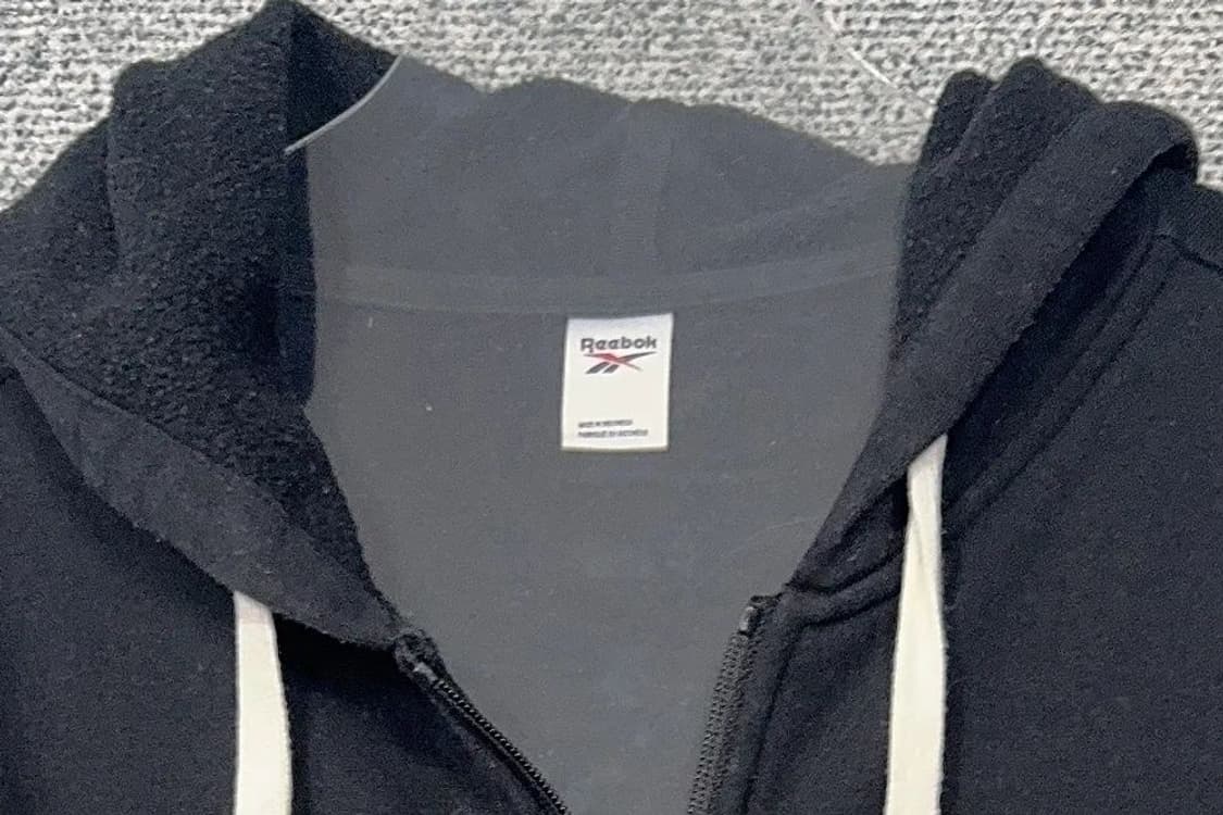 리복 네이비 로고 후드 집업 S 상품이미지5