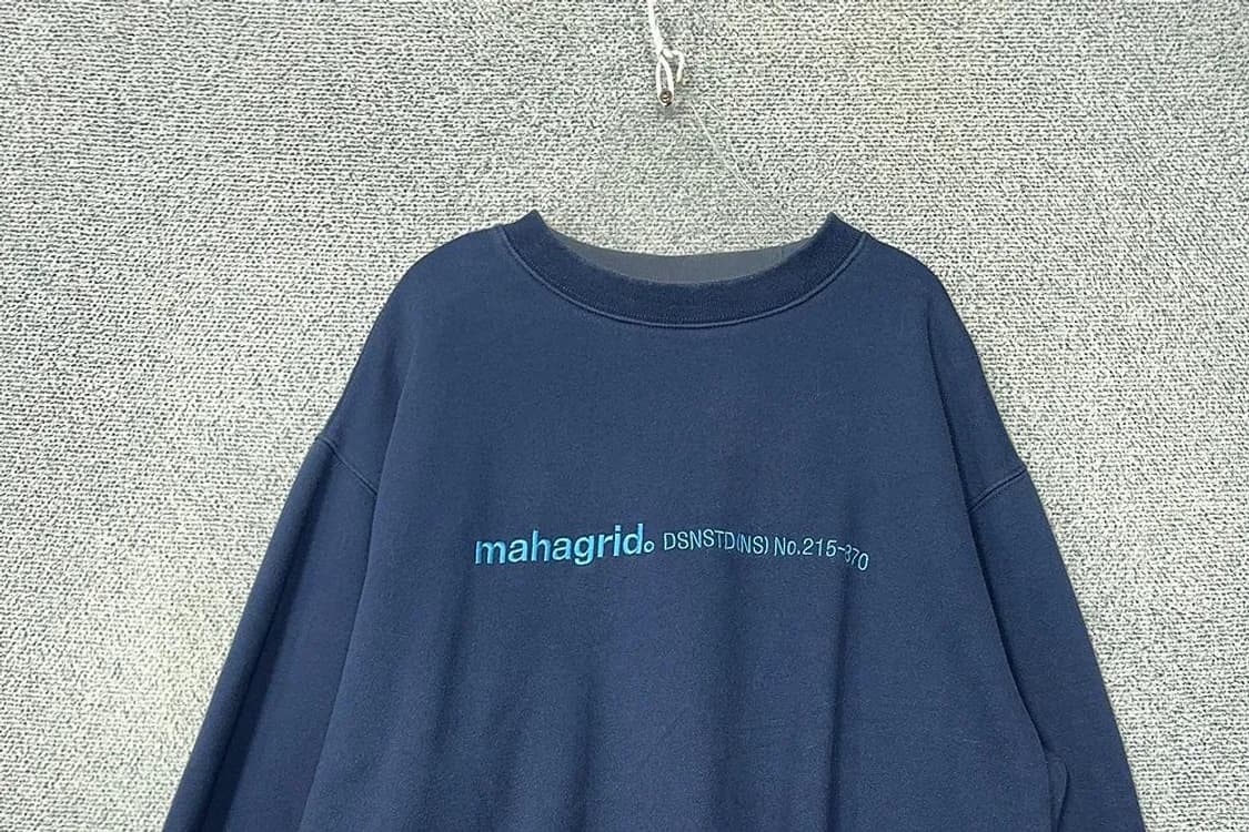 마하그리드 프린팅 네이비 맨투맨 L 상품이미지3