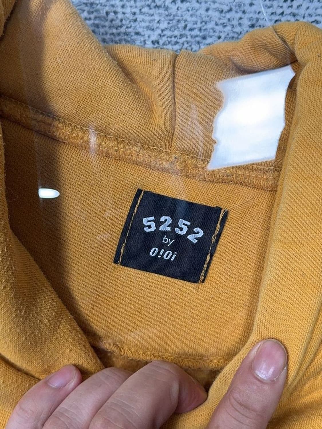 OIOI 5252 로고 옐로우 후드티 FREE SIZE 상품이미지7