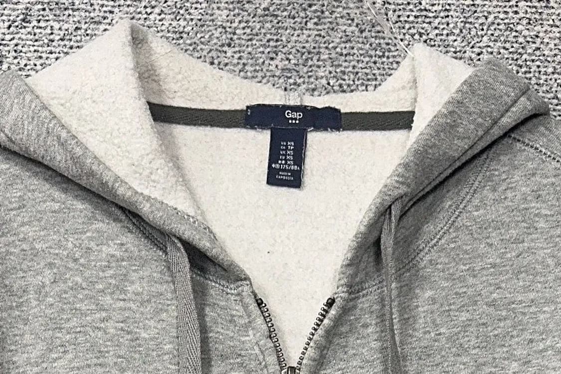 갭 로고 라이트 그레이 후드 집업 XS 상품이미지5