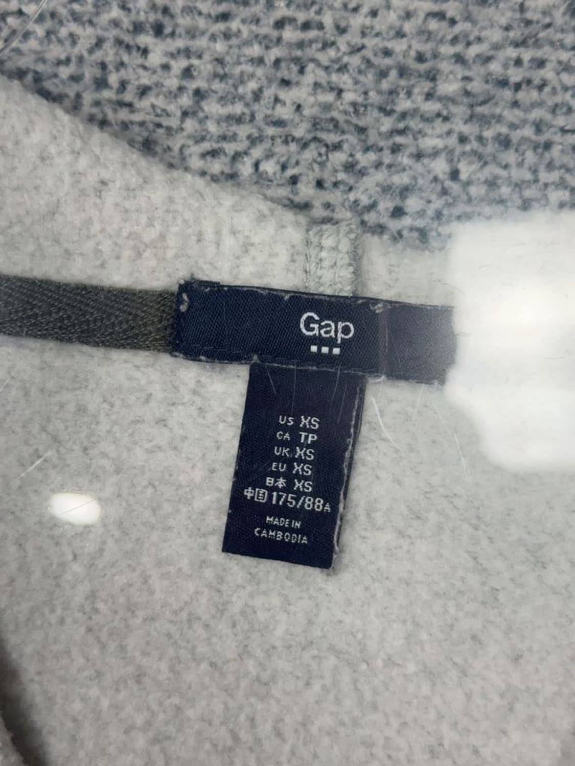 갭 로고 라이트 그레이 후드 집업 XS 상품이미지8